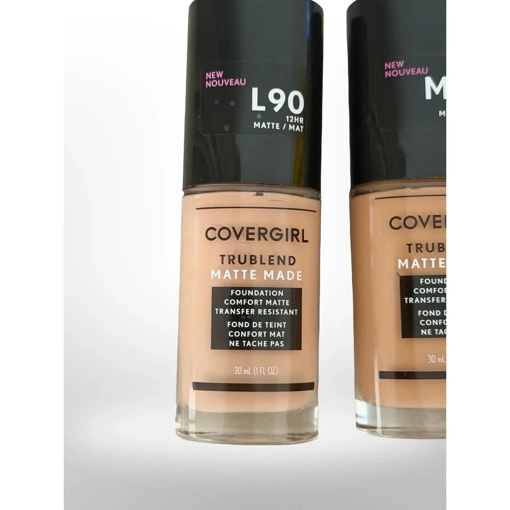 Covergirl TruBlend Matte Made Foundation Lot 3 Shades L60 L90 M40 Oil-Free 1oz